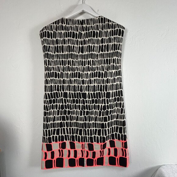 Ann Mashburn Womens Sleeveless Shift Dress Small Printed Black White Back Zip - Picture 2 of 11